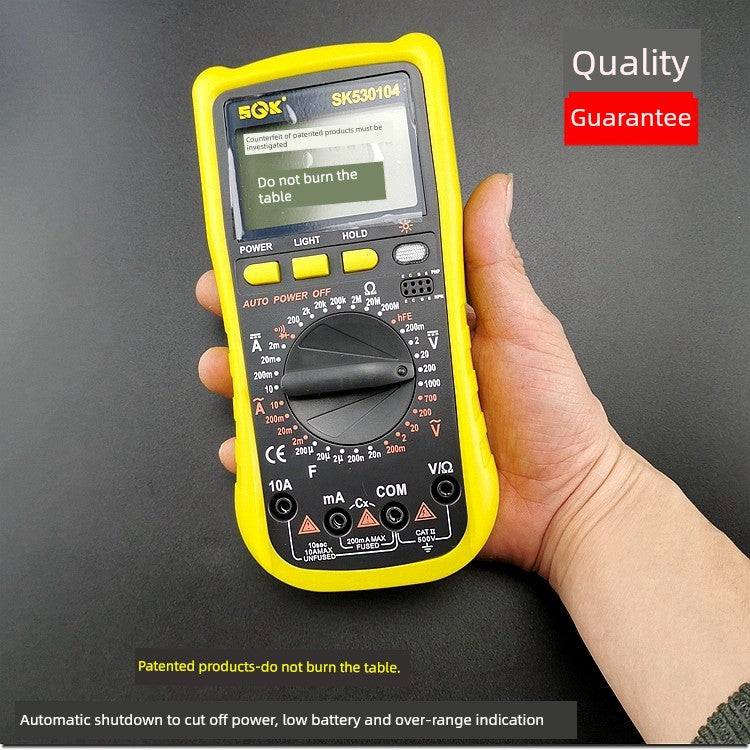 Current Digital Display Multimeter Shike Electric Appliance Home Appliance Maintenance Student Household Hydropower Project Anti-Burn Digital Multimeter