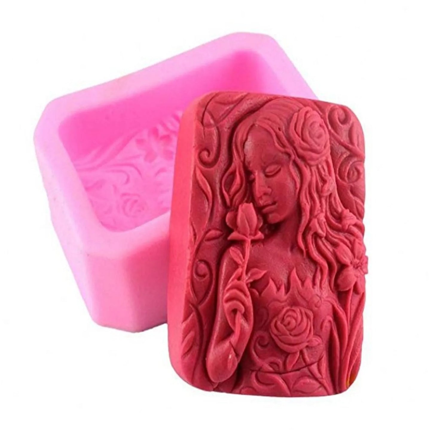 Flower Girl Soap Mold Fairy Handmade Soap Silicone Mold Craft Soap Candle Making Mould Kitchen DIY Fondant Cake Mould