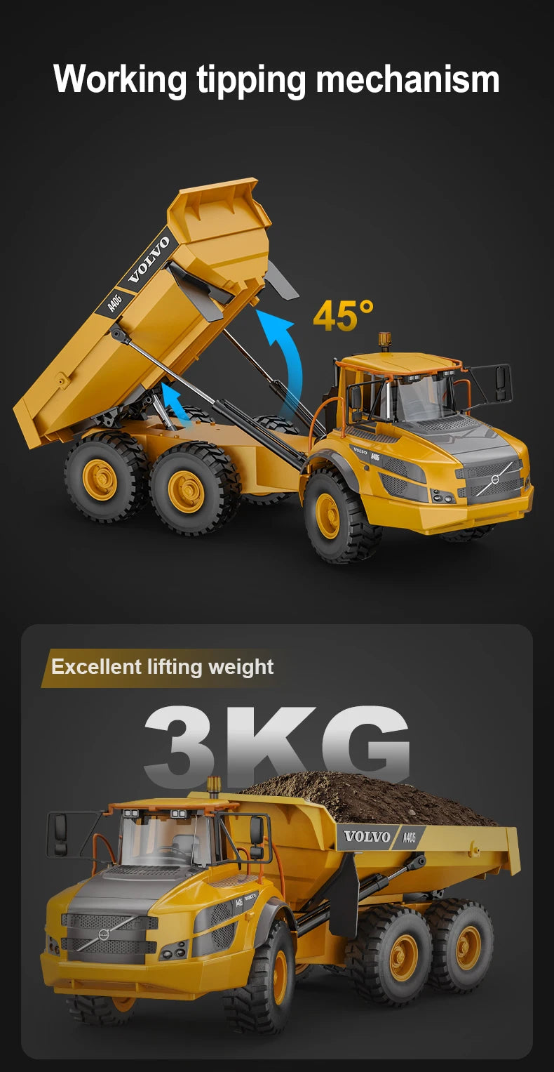 Double E E591 A40G Large RC truck 1:20 Rc Dumper Alloy Cars Trucks Remote Control Car Tractor Articulated Dump Engineering Car