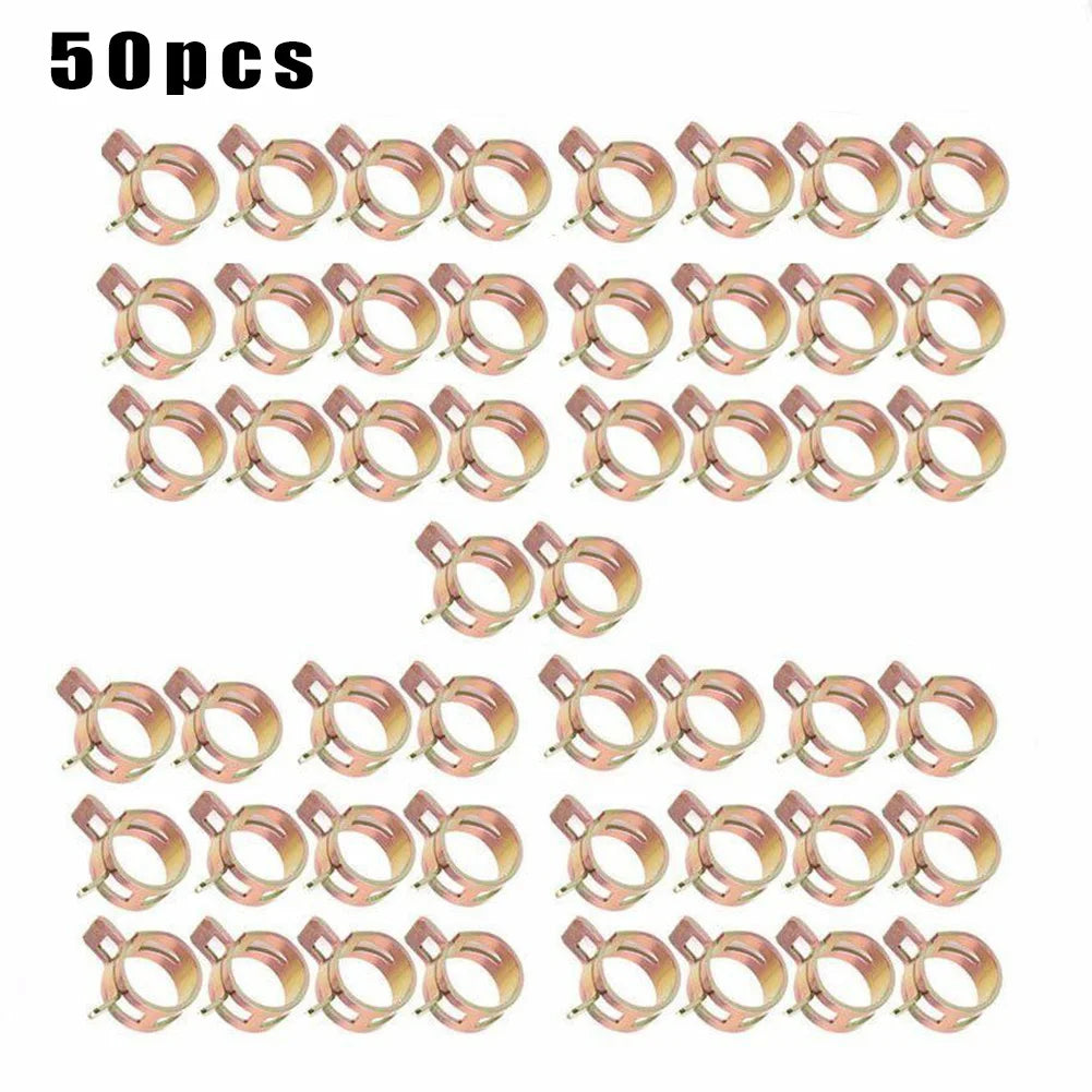 50pcs/set Car Spring Clips Fastener 5/6/7/8/9mm Spring Clip Fuel Water Line Hose Pipe Air Tube Clamps Auto Accessories