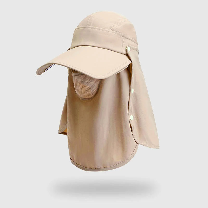 3PCS Men Bucket Hat with Shawl and Face Cover Summer Anti-UV Outdoor Hiking Fishing Hat Removable Face Neck Protection Panama