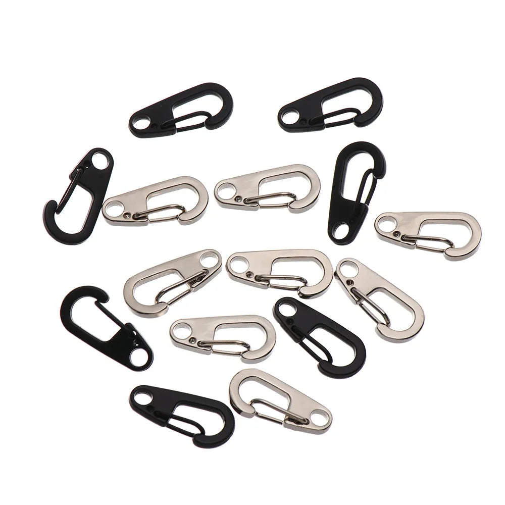 10/50Pcs Carabiner D-Ring Key Chain Spring Clips Mini Aluminium Alloy Hang Buckle Survival EDC Gear Outdoor Camping Keyring Tool