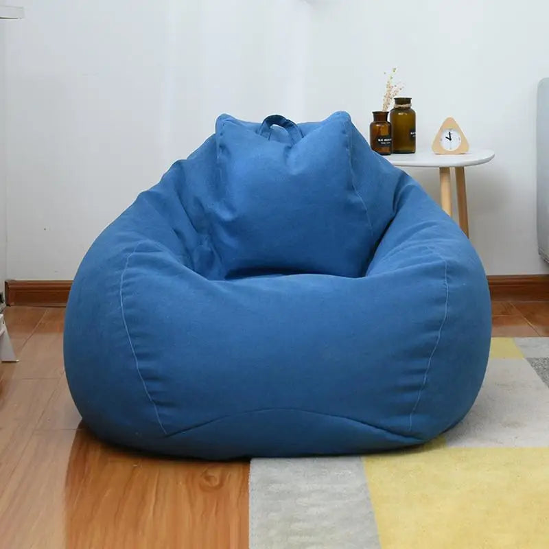 Large Small Lazy Sofas Cover Chairs without Filler Linen Cloth Lounger Seat Bean Bag Pouf Puff Couch Tatami Living Room Beanbags