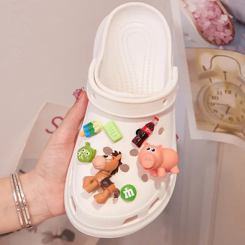 1set Disney Toy Story Cartoon Shoe Accessories Cute Buckle Buzz Lightyear Jessie Shoes Decorative Anime Figures Shoes Buckle