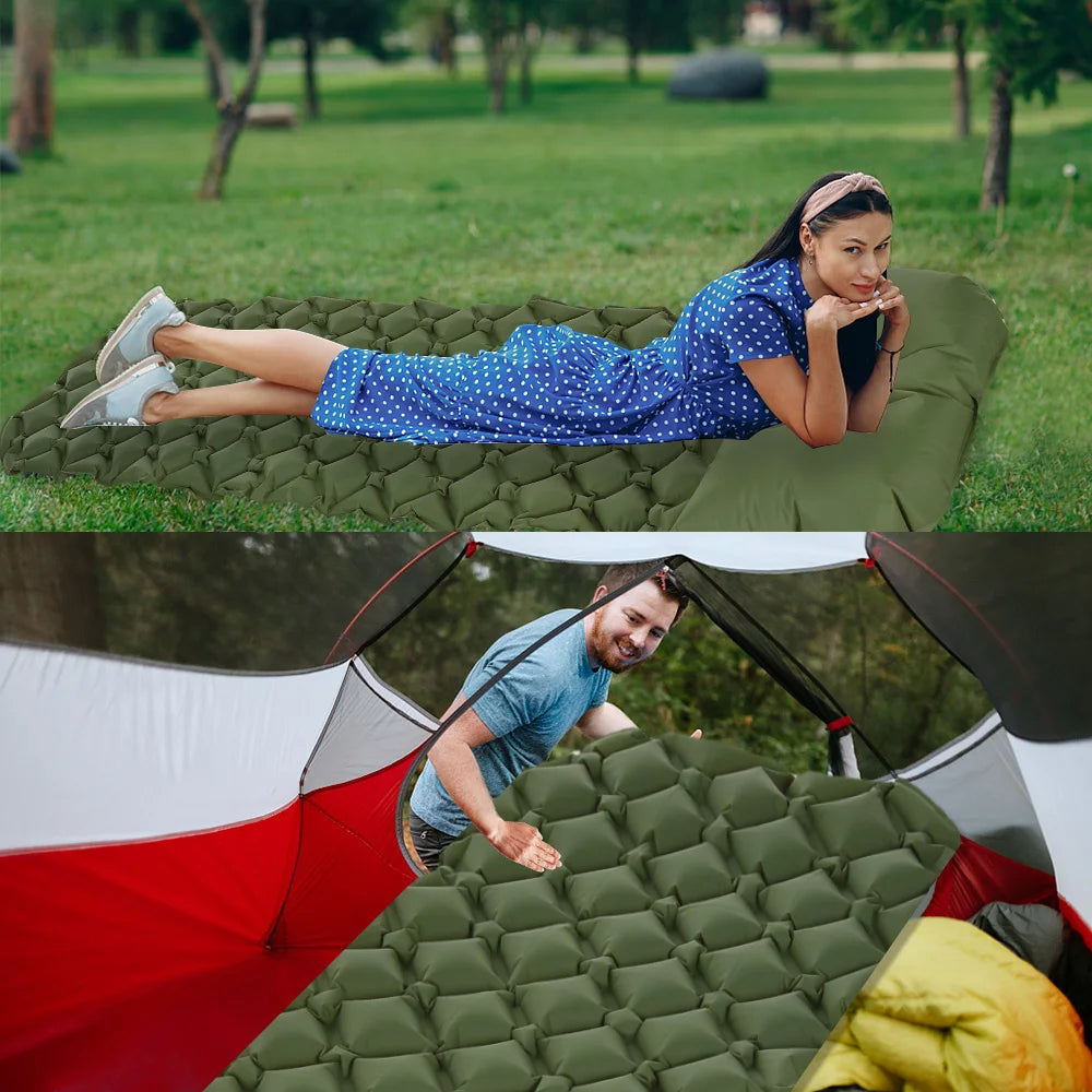 Tomshoo Inflatable Mattress 1/2 Person Camping Mat with Air Pillow Portable Air Mattress Waterproof Backpacking Sleeping Pad