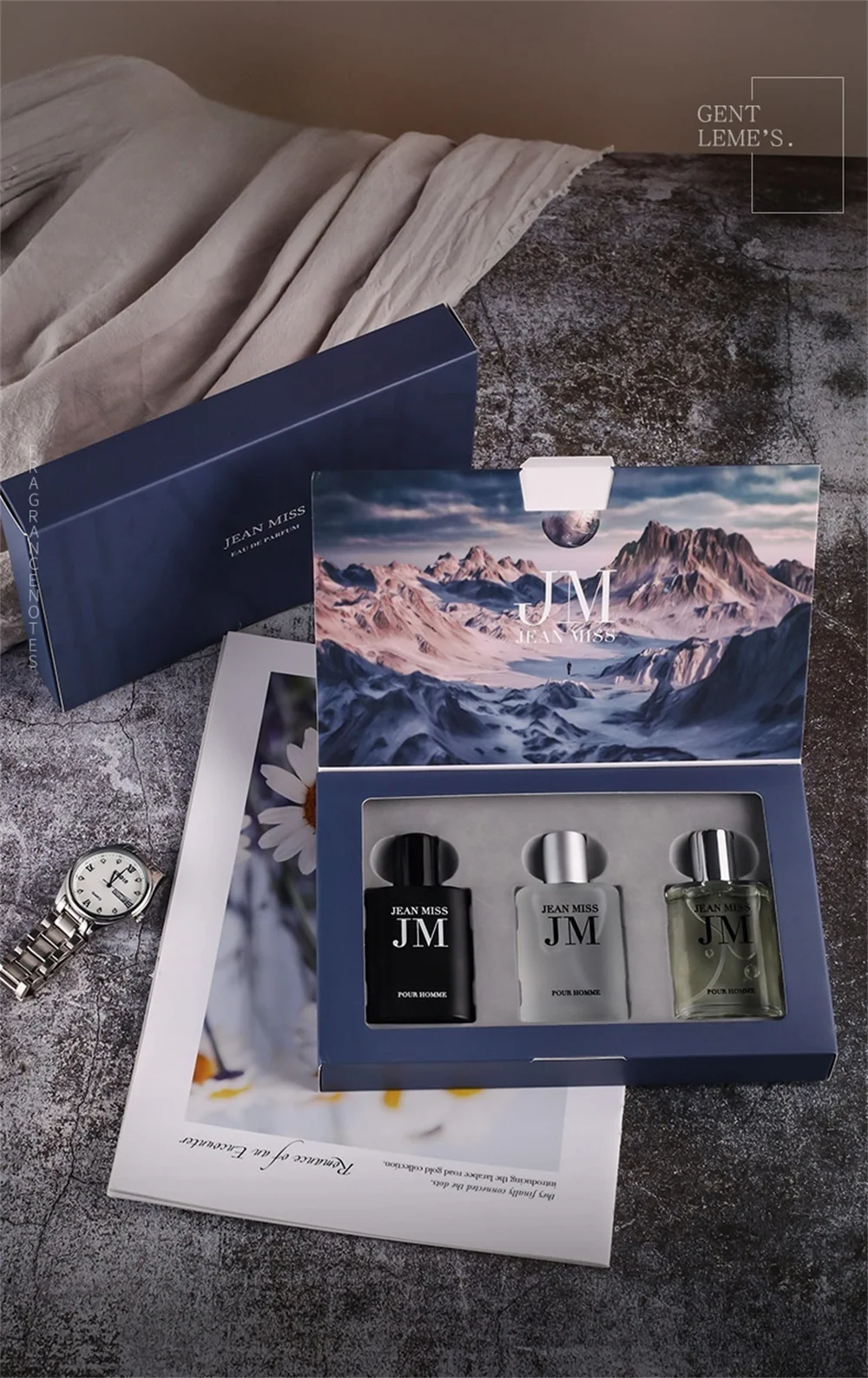 Original 90ml Men's Perfume Gift Box 3pcs Set Fascination Man Colognes Scent Lasting Woody Floral Fragrance Eau De Parfums Homme