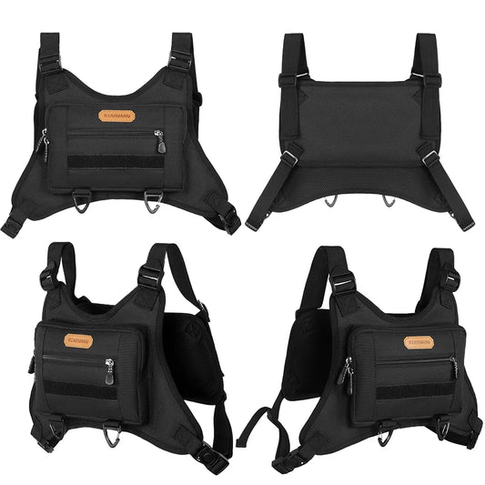 Front Chest Pack Adjustable Strap Fashion Sport Backpack Large Capacity Travel Vest Backpack for Running Travel