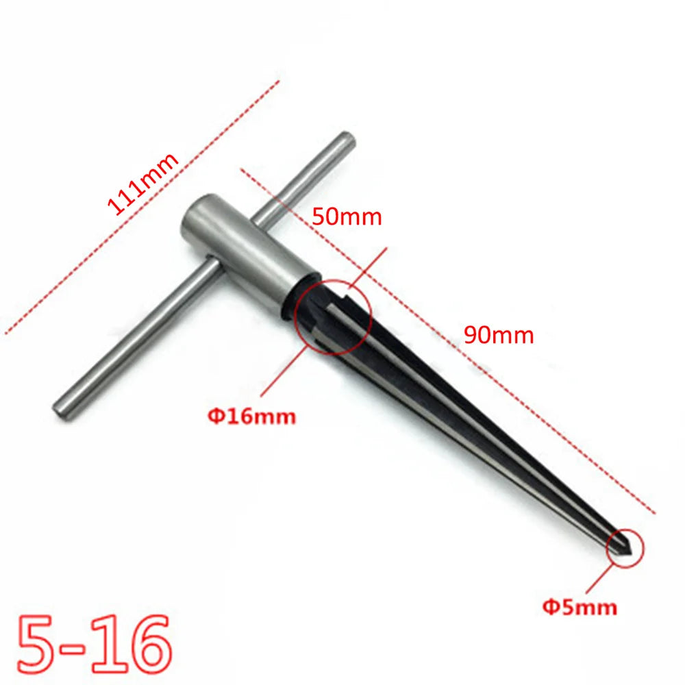 Hand taper reamer 1/8-1/2 (3-13mm) 5-16 taper reamer chamfer opening countersunk head cutting tool hexagonal shank tool