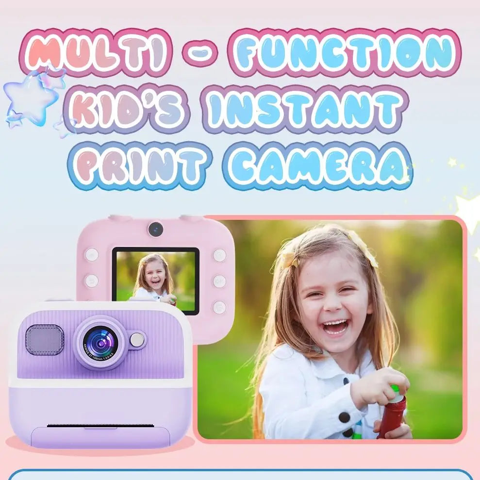 M8 Children Camera Instant Print Dual Lens Kids Photo Printing Camera HD Video Recording with Thermal Paper Educational Toys