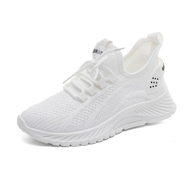 Spring Women Fly Weave Mesh Breathable Sneakers 2023 New Flat Casual All-match White Sport Shoes Female Outdoor Running Shoes