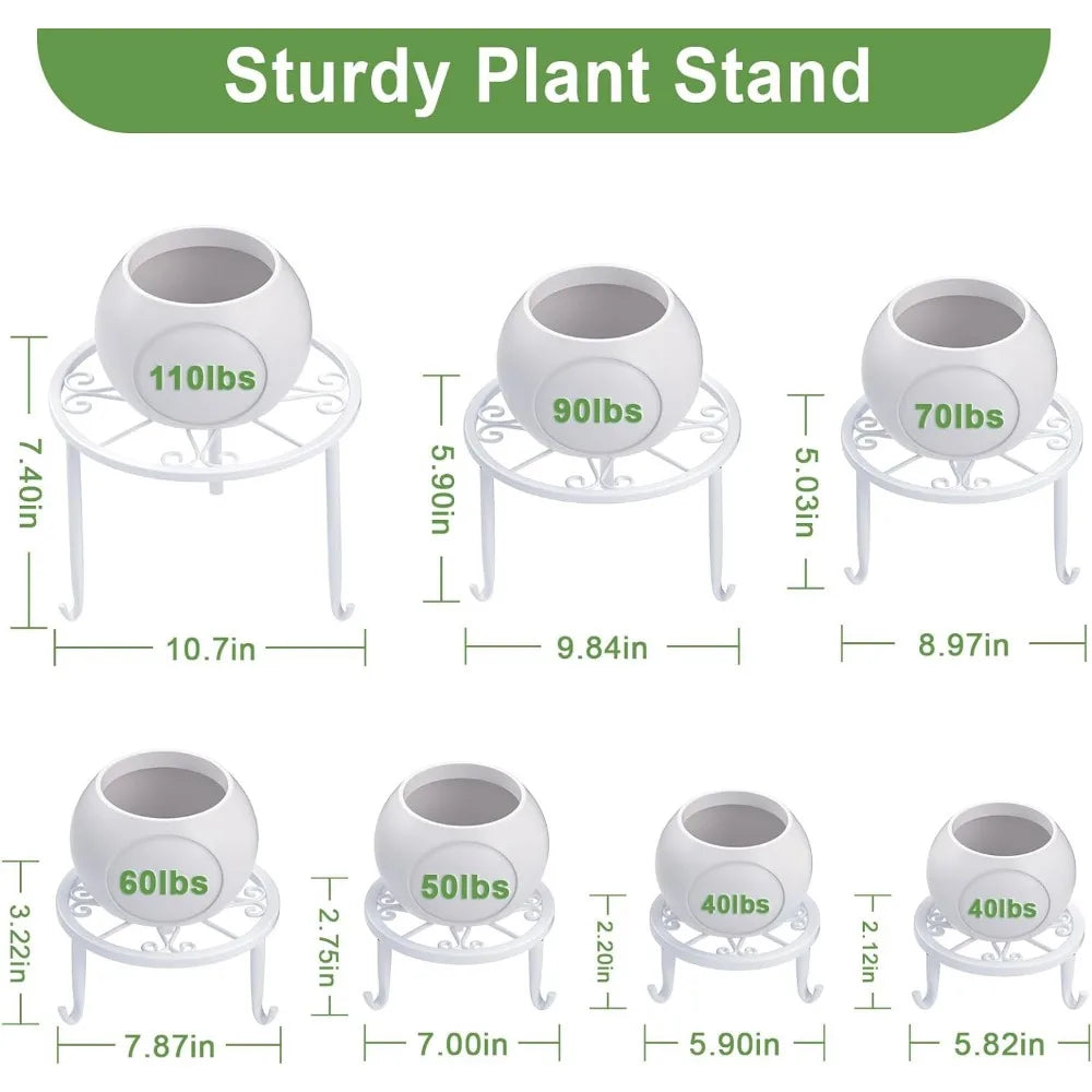 7 Pack Metal Plant Stands for Outdoor Indoor, Anti-Rust Iron Flower Pot Stands Outdoor Plants Stands, Indoor Floor Plant Holder