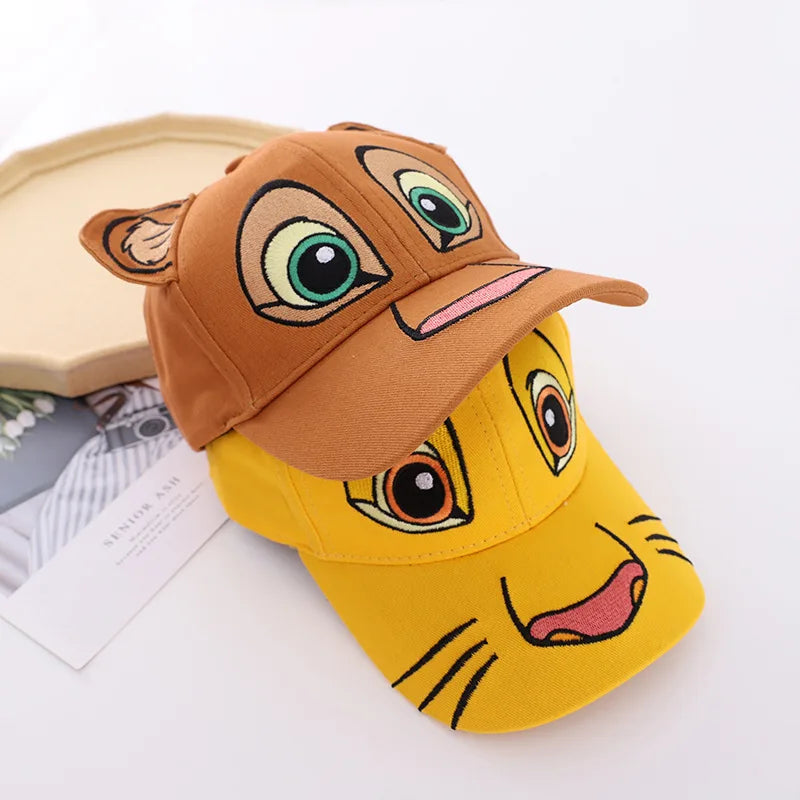 Disney Cute Hats Lion King Visors Cartoon Simba Baseball Caps Lovely Mesh Summer Sun Hats for Boys Kawaii Embroidery Cap