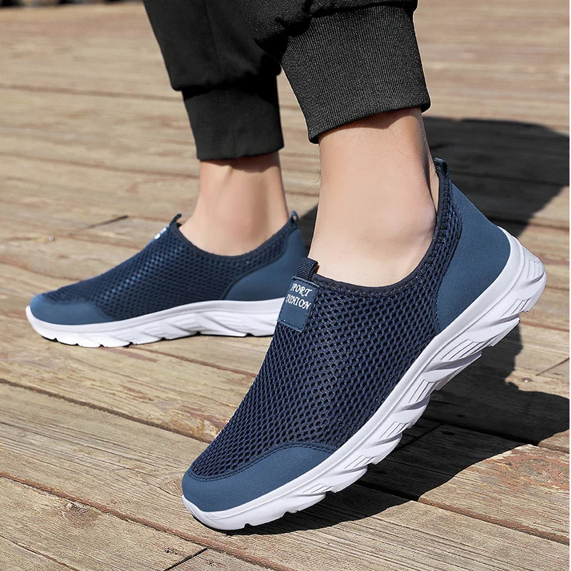 Breathable Summer Sneakers Men Casual Sport Shoes Light Weight Mesh Footwear For Running Slip On Walking Shoes