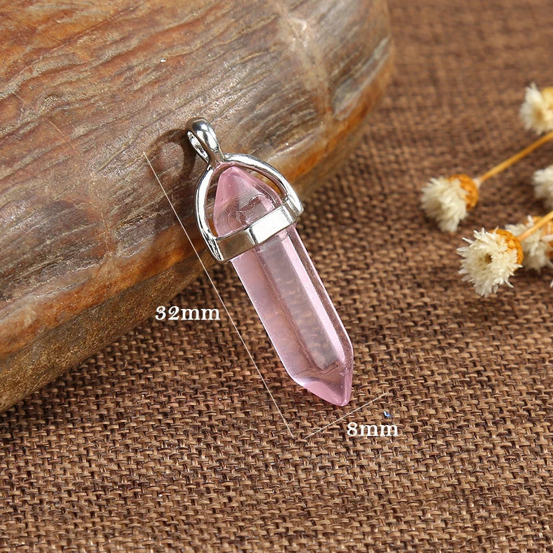 Natural Stone Pendants For DIY Necklace Jewelry Making Findings Crystal Stone Quartz Pendant Charms Handmade Hair Accessories