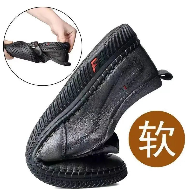 Mens Leather Loafers Non Slip Walking Flats Breathable Outdoor Slip on Casual Shoes for Male Work Office Driving Sneakers2