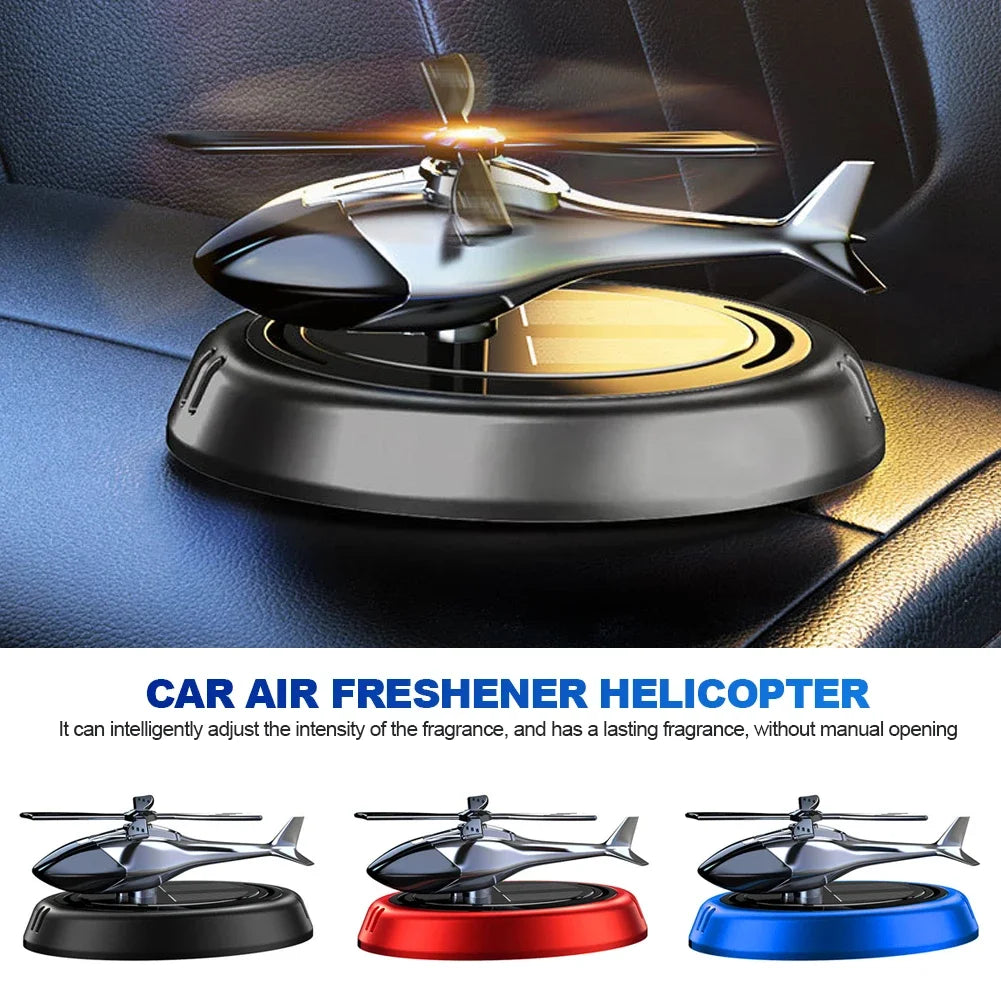 Solar Car Fragrance Helicopter Car Air Freshener ornaments Decor Interior Decoration Solar Rotating Aroma Diffuser for Office