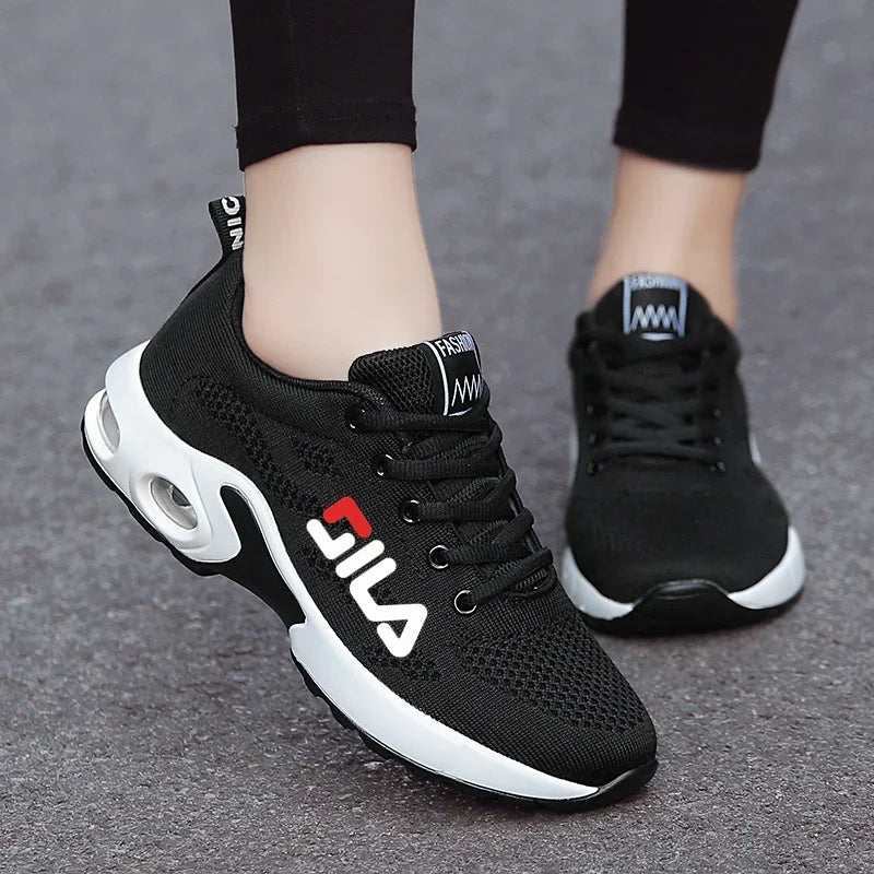 New Running Shoes Ladies Breathable Sneakers Summer Light Mesh Air Cushion Women's Sports Shoes Outdoor Lace Up Training Shoes