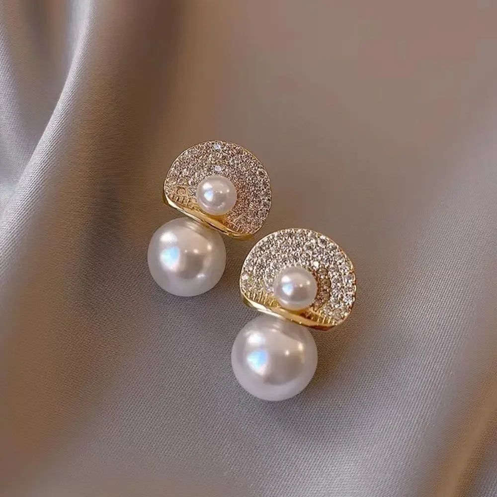 Newest S925 Silver Needle Fashion Pearl Stud Earrings Personality Trend Earring For Minimalist  Women Jewelry