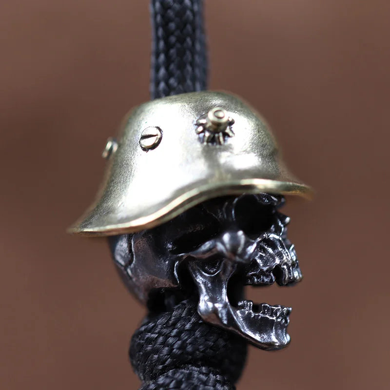 Death Skull Soldier Bullet Helmet Brass Knife Beads EDC Outdoor Punk DIY Paracord Bracelets Woven Lanyard Pendants Accessories