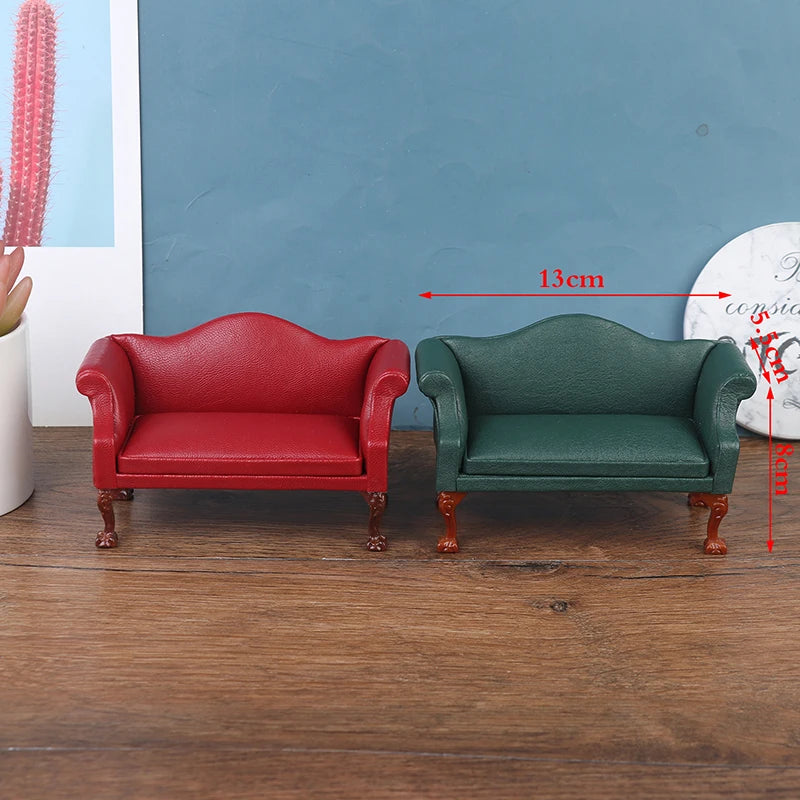 1/2/3PCS 1/12 Dollhouse Miniature Single/Double Sofa Handrail Back Sofa Doll House Furniture Living Room Accessories Decor Toy