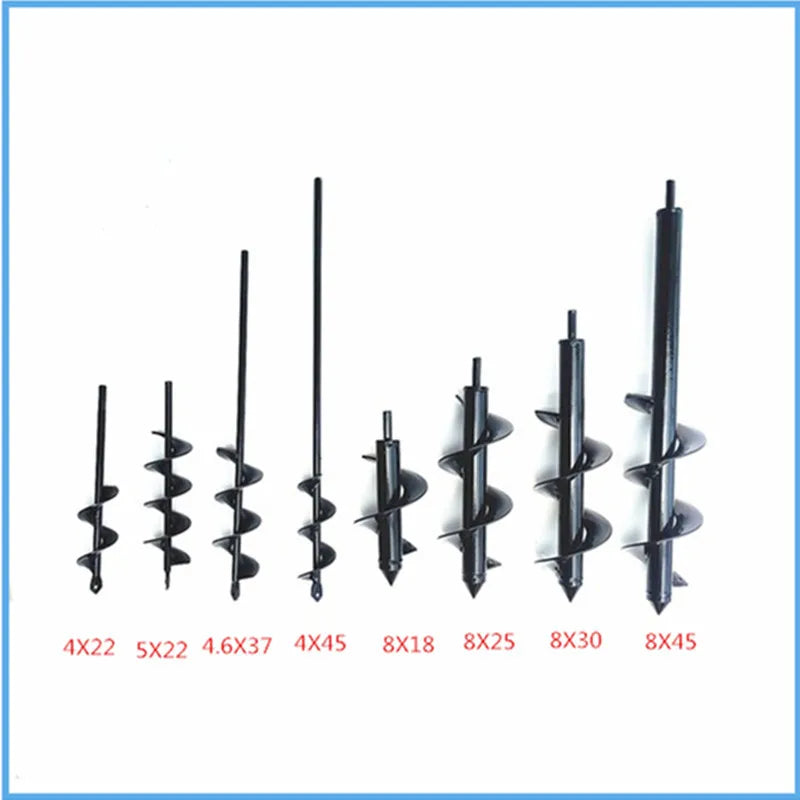 Spiral rod garden planting, planting flowers and plants digging hole drill bit loose soil alloy ground drill bit short rod