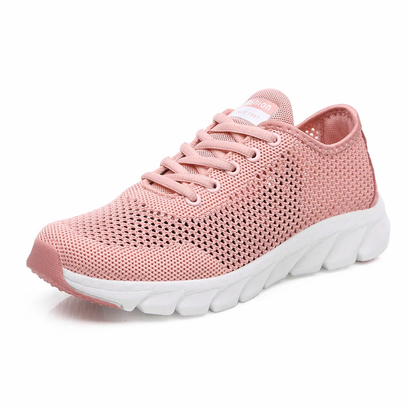 2022 Summer New Ladies Sneakers Breathable Lightweight Outdoor Running Sneakers Ladies Solid Color Tennis Ladies Casual Shoes