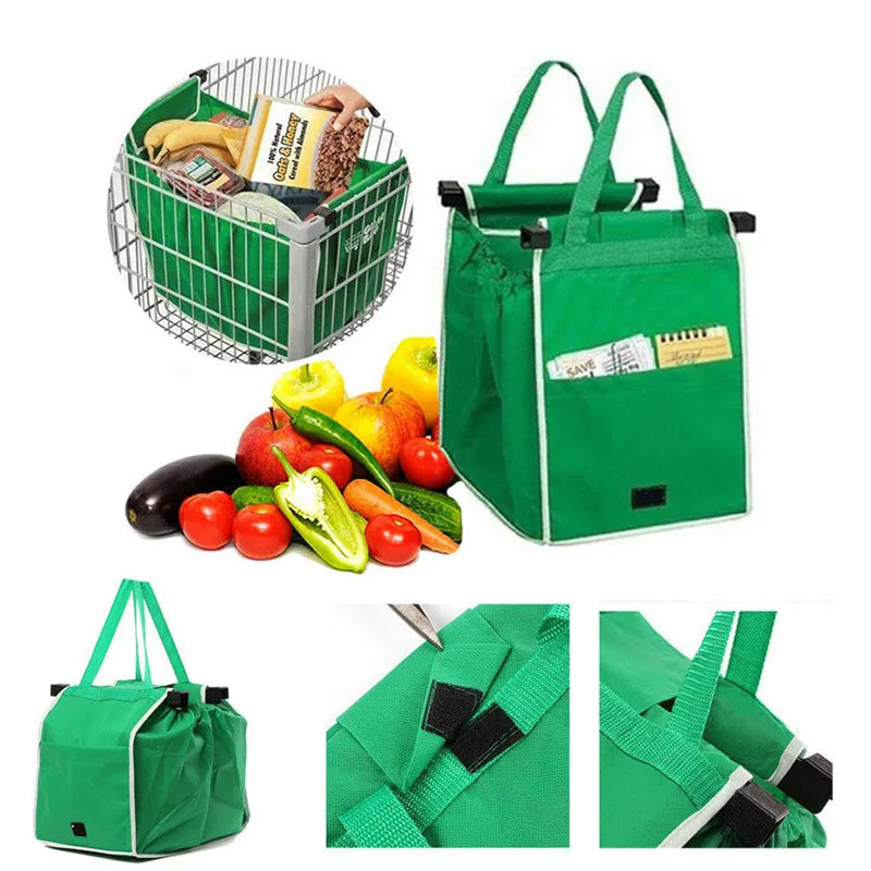 Supermarket Shopping Bag Eco Friendly Trolley Tote Thicken Cart Bags Large Capacity Handbags Foldable Reusable Women Cart Bag