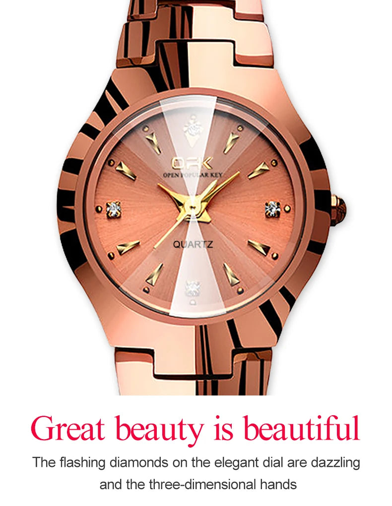 OPK Fashion Quartz Woman's Watch Stainless Steel Waterproof Watch for Women Luxury Elegant Original Ladies Wristwatches