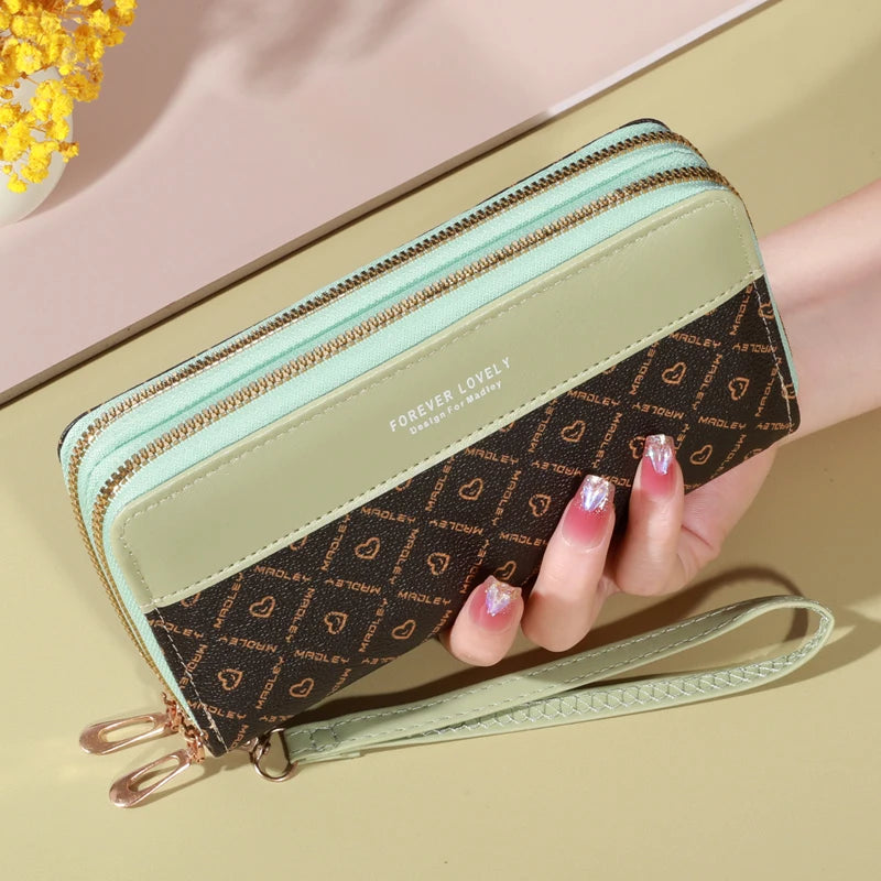 Classic Wallet, Large Capacity Clutch Purse With Zipper, Card Holder With 8 Slots And Multiple Compartments, Elegant Hand Clutch