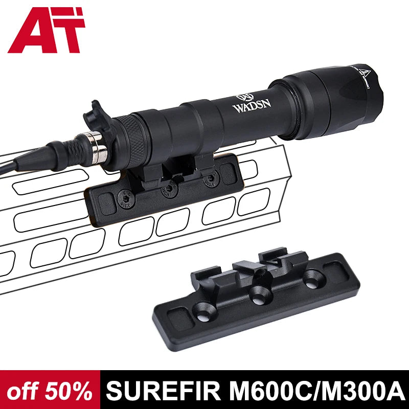 WADSN M600C M300A Tactica Flashlight M-Lok Keymod Offset Mount Rail Hunting Weapon Scout Light M600 M300 Airsoft Accessories