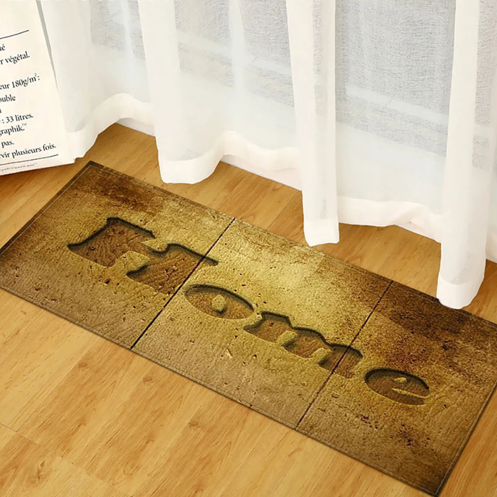 Kitchen Mat Bedroom Living Room Carpet Entrance Doormat Home Hallway Balcony Absorbent Floor Mat Wood Pattern Anti-Slip Long Rug