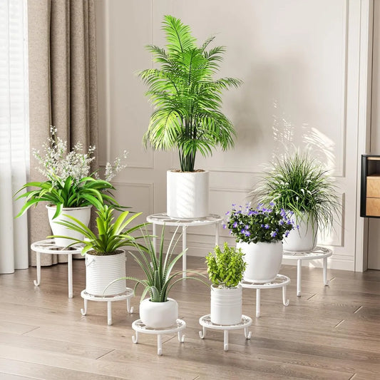 7 Pack Metal Plant Stands for Outdoor Indoor, Anti-Rust Iron Flower Pot Stands Outdoor Plants Stands, Indoor Floor Plant Holder