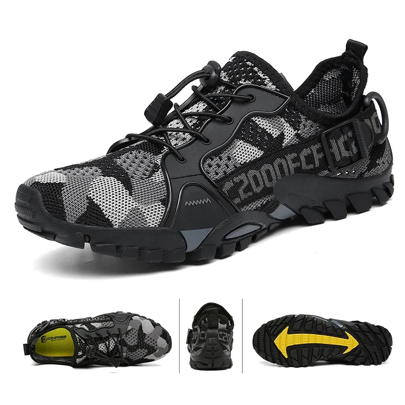 Men's Shoes Summer Breathable Mesh Outdoor Non-slip Light Walking Casual Trekking Sneakers Beach Wading Shoes Unisex Women