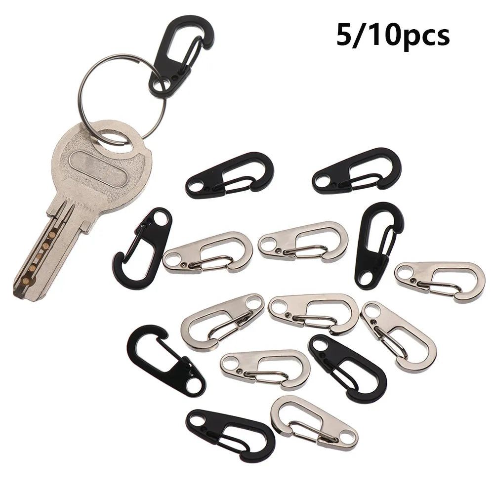 10/50Pcs Carabiner D-Ring Key Chain Spring Clips Mini Aluminium Alloy Hang Buckle Survival EDC Gear Outdoor Camping Keyring Tool