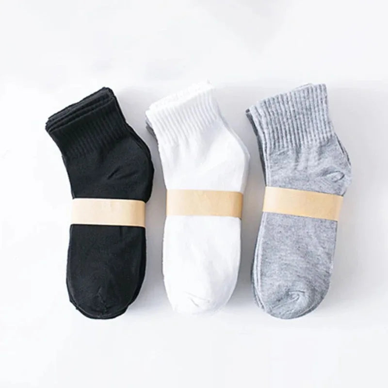 10Pairs/Lot Men's Casual Socks Antibacterial Breathable Business Socks Soft Fabric Elastic Medium Socks for All Seasons EU38-45