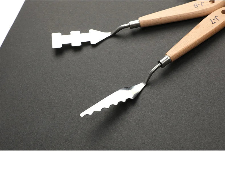 10pc oil painting knives scrapers color palette knife tools for wooden irregular texture flower shovels art color painting tools