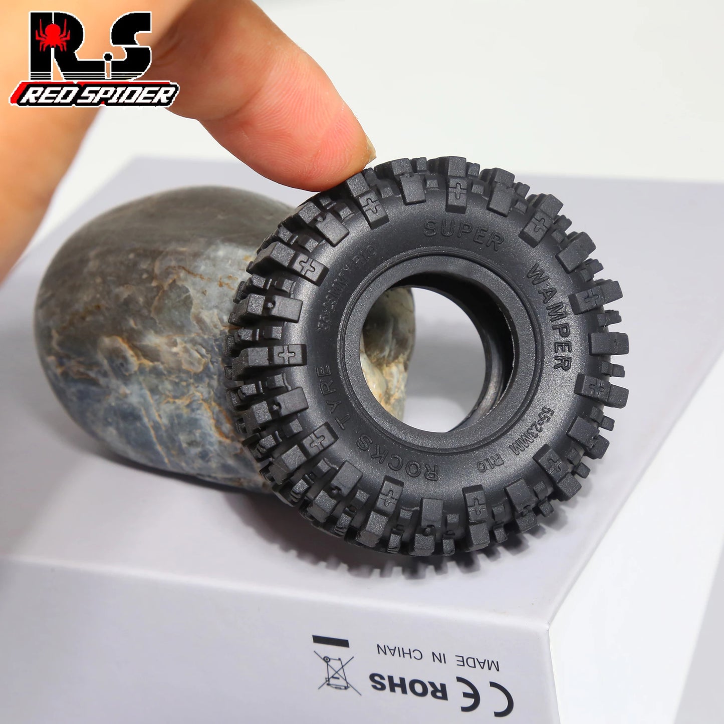 RS RC Super Soft Sticky 1.0 Crawler Tires 55*23mm for 1/18 1/24 RC Crawler Car Axial SCX24 FMS FCX24 AX24 Upgrade (T1011)