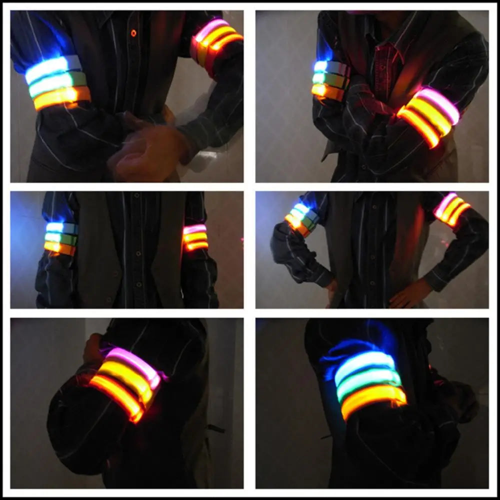 Night Sport Running Cycling LED Flashing Wristband USB Rechargeable Armband Outdoor Safety Arm Leg Warning Wrist Strap Light