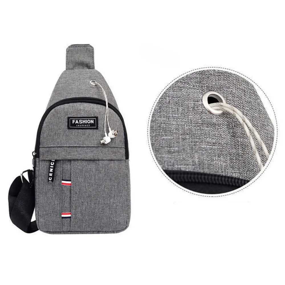 Men's Chest Bag New Fashion Korean-Style Casual Sports Water-Proof Shoulder Crossbody Bag Cross Body Chest Bag for Men