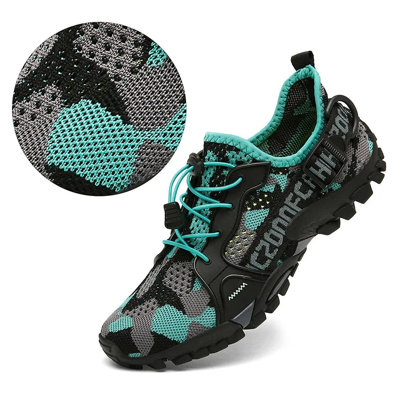 Men's Shoes Summer Breathable Mesh Outdoor Non-slip Light Walking Casual Trekking Sneakers Beach Wading Shoes Unisex Women