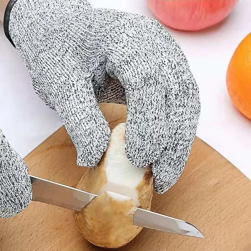 Grade 5 HPPE Anti-Cut Gloves Kitchen Gardening Anti-Cut Knitted Gloves Anti-Thorn Wear-Resistant Glass Building Cutting Gloves