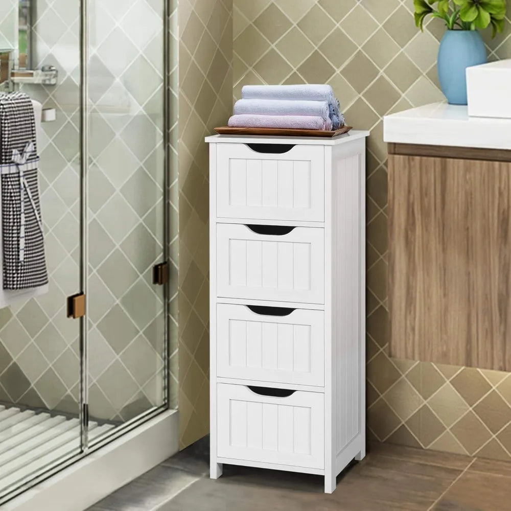 Bathroom Floor Cabinet, Wooden Side Storage Organizer,Standing Cabinet for Bathroom/Hallway/Living Room