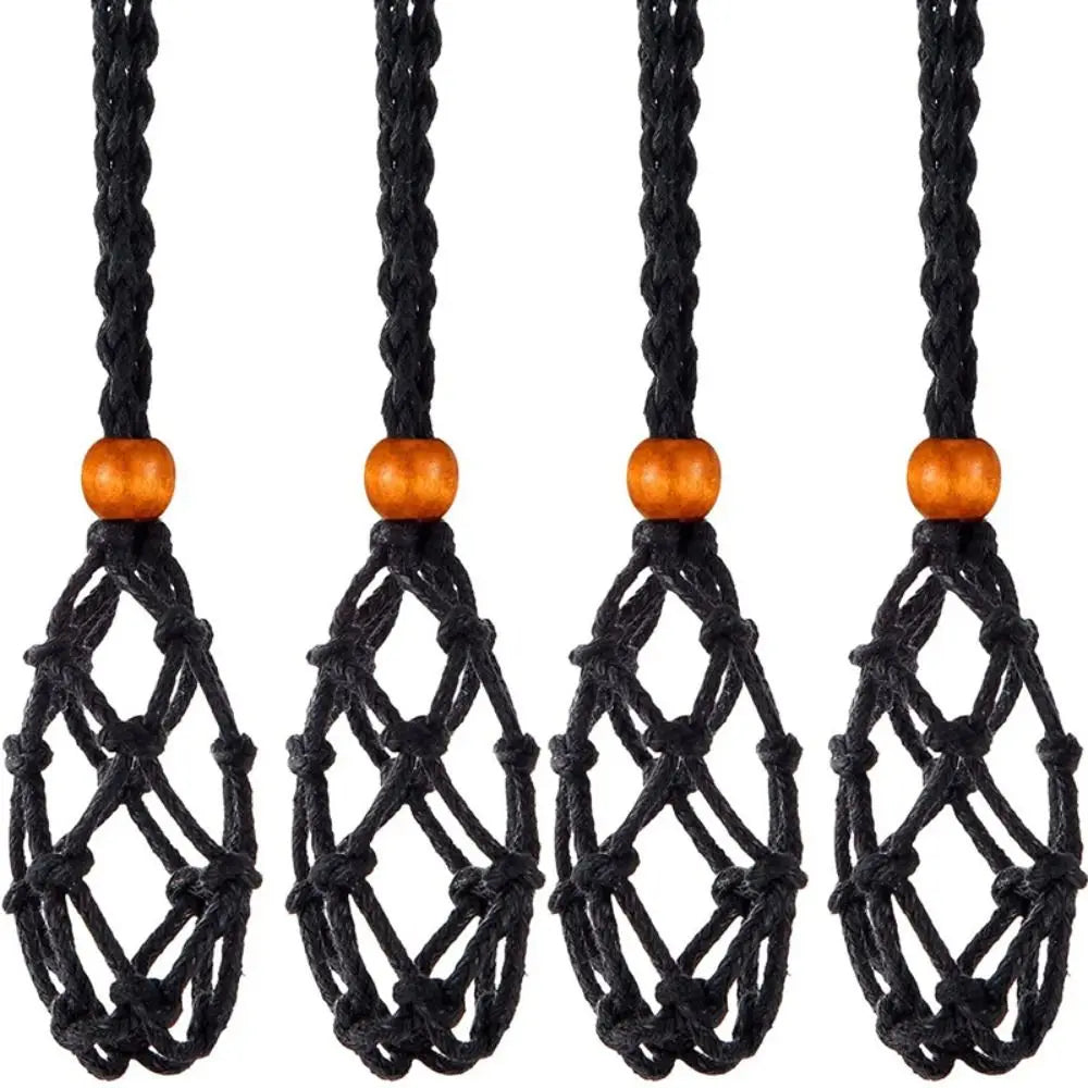 Multipurpose DIY Necklace Cord Braided Length Adjustable Crystal Necklace Holder Hand-woven Wax Rope Braided Necklace Cord Jewel