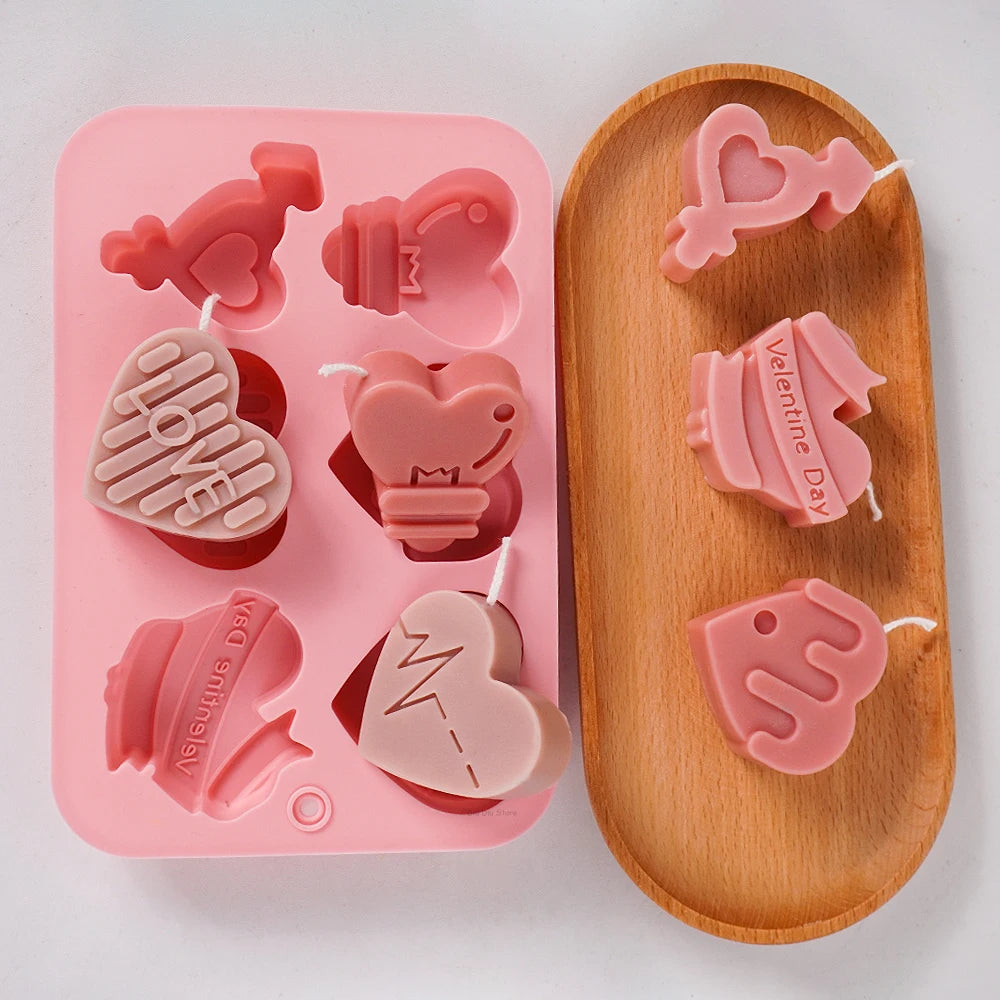 New kinds Heart Shape Silicone Soap Mold DIY Handmade Angel Love Cake Chocolate Baking Molds Aromath Soap Candle Crafts Making