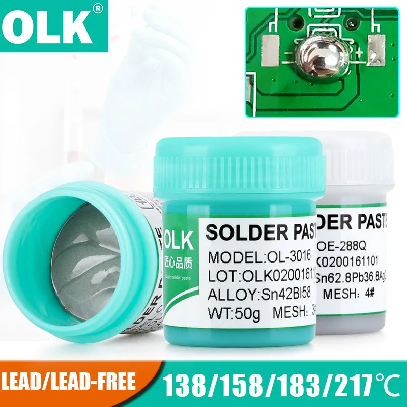 50g Solder Paste Low Temperture For Iphone Repair Smd Pcb Ic Led Bga Flux For Soldering Welding Paste In Mud Cpu