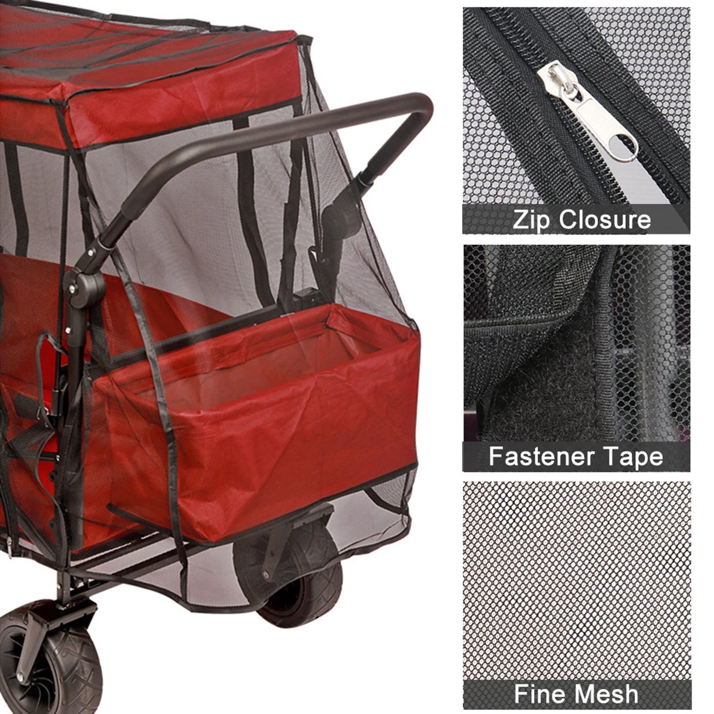 Bug Mesh Net Cover For Collapsible Beach Folding Wagon Accessories Attachment Polyester Net Cover Outdoor Accessories