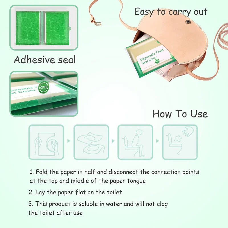 Portable Disposable Toilet Seat Cover Mat Waterproof Toilet Pad Camping Hotel Bath Accessories Sanitary Personal Protective Tool