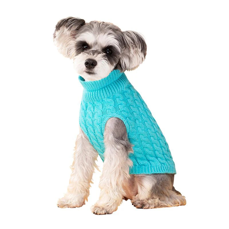 Warm Dog Sweater For Small Medium Dogs Cats Soft Cozy Puppy Clothes Turtleneck Schnauzer Chihuahua Yorkies Coat Pet Costume