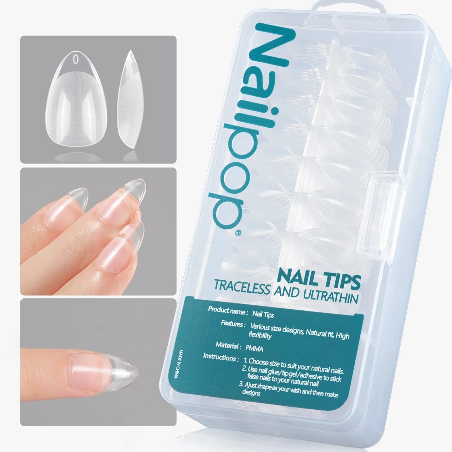 Nailpop Extra Short Nail Capsule Half Matte Fake Nail Tips Almond Coffin Square Full Cover Acrylic Artificial Nails 600/120pcs