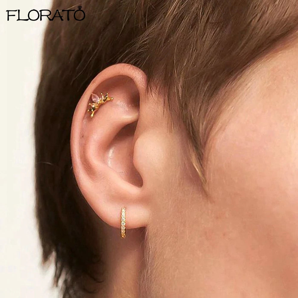 925 Sterling Silver Ear Needle Colorful Crystal Stud Earrings Simple Exquisite Jewelry For Women Fashion Popular Birthday Gifts